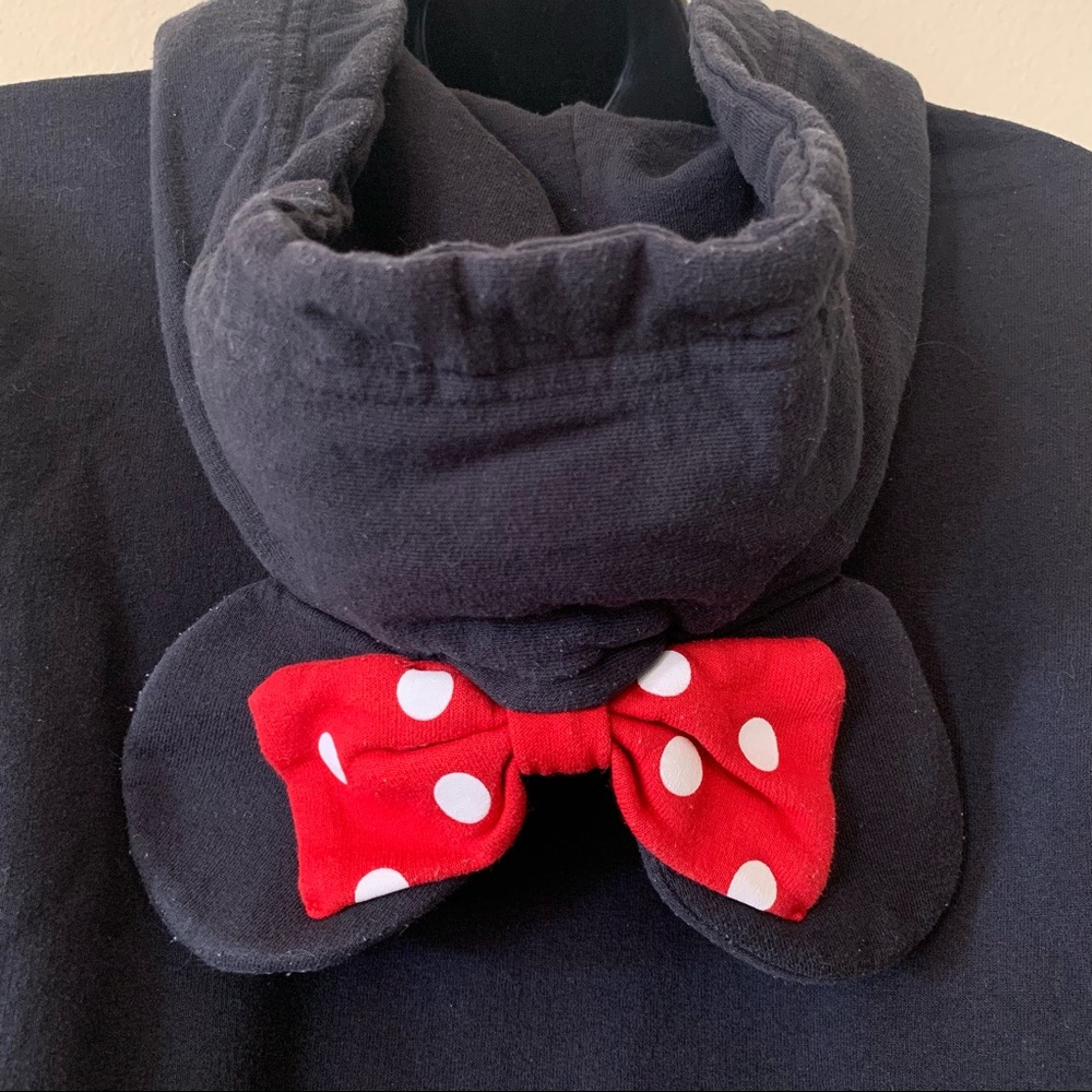 Disney Black Minnie Mouse Body Hooded Bow Sweatshirt - Picture 6 of 8